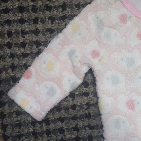 Cozy And Fuzzy Pink and White Elephant Kids One Piece - Picture 5 of 5